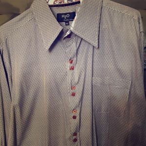 Gray men’s long sleeve dress shirt